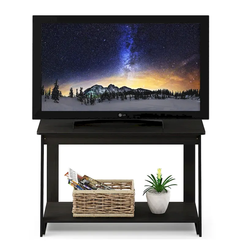 Compact TV Stand with Bottom Shelf