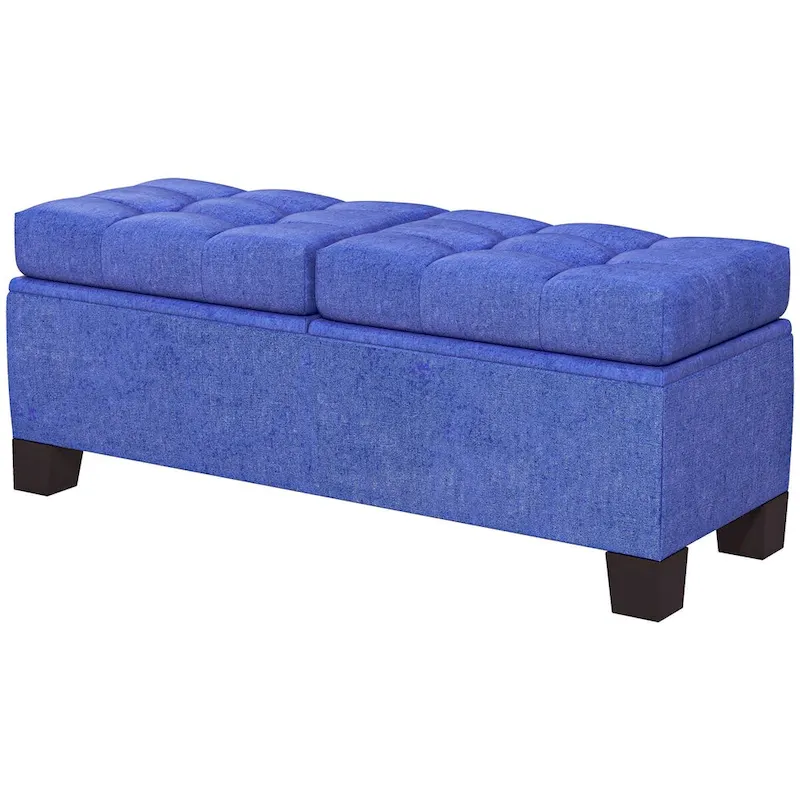 Upholstered Storage Bench with Safety Hinges for Living Room,Entryway,Bedroom