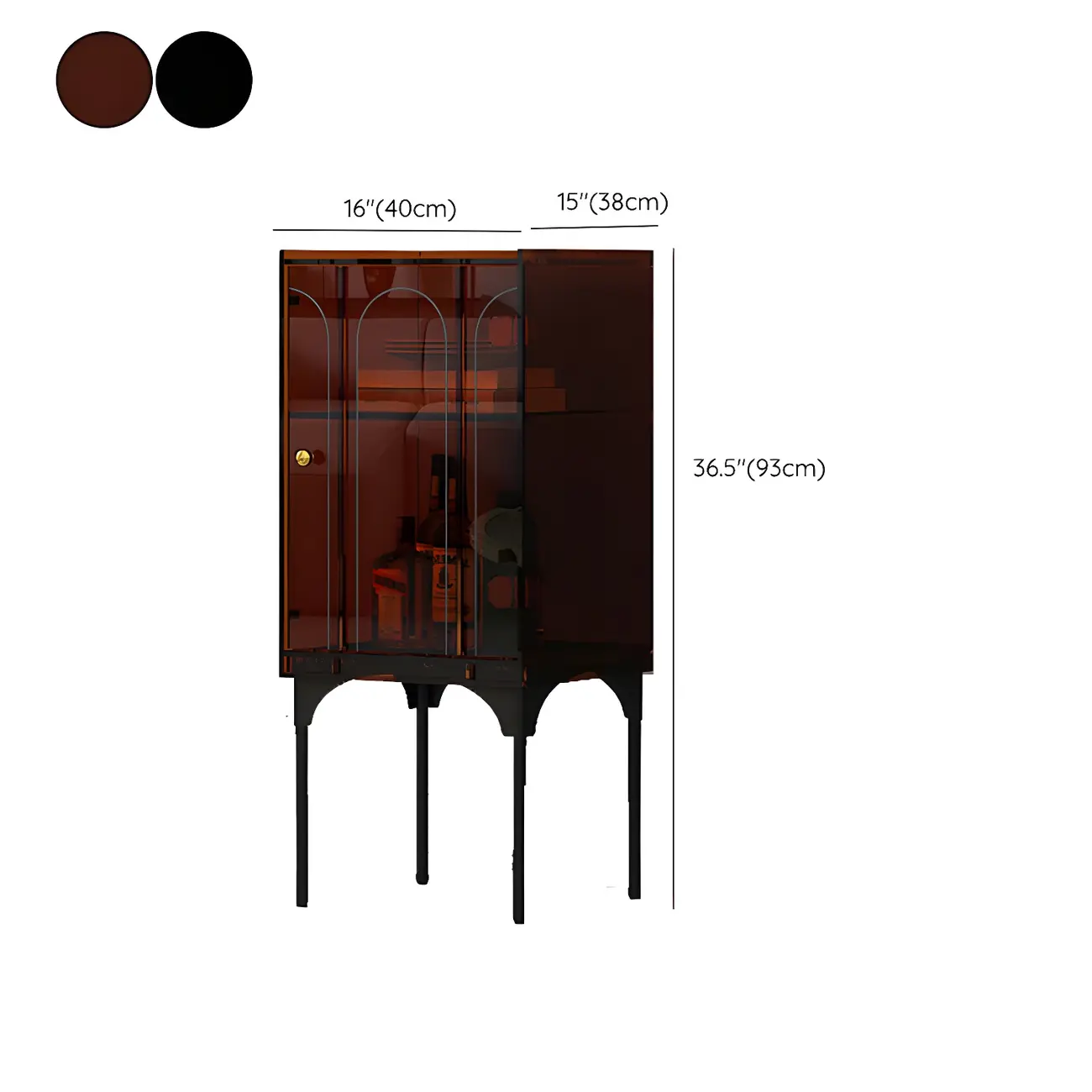 Modern Plastic/Acrylic Sideboard Cabinets with Shelves in Red