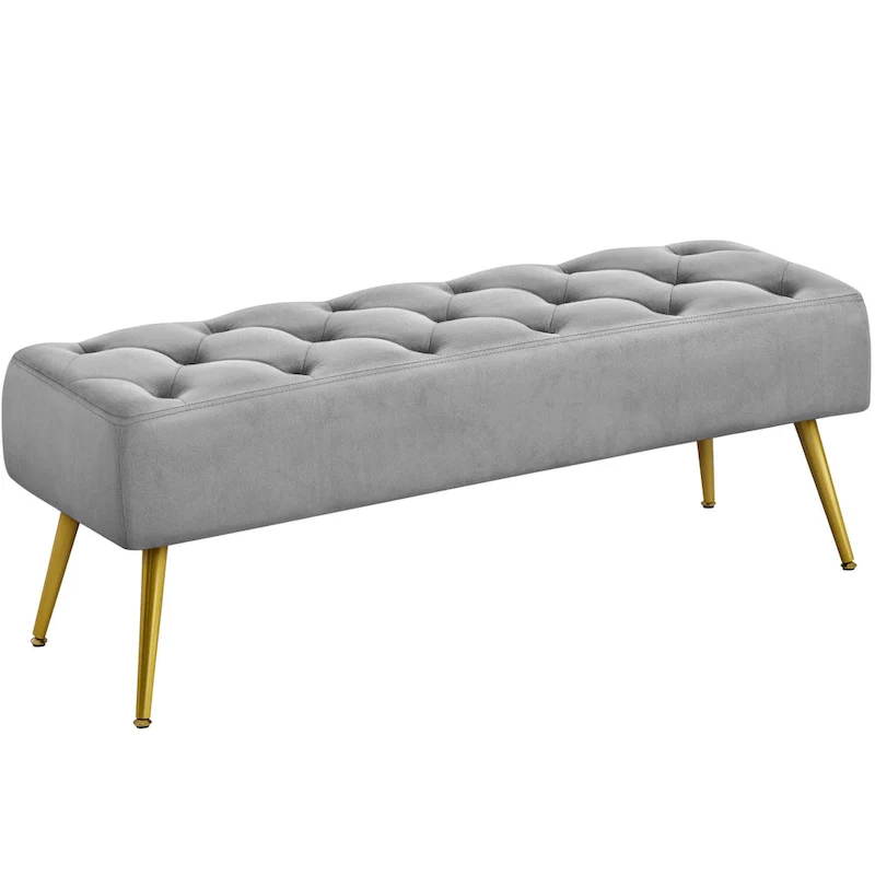 Yaheetech Upholstered Footstool Velvet Ottoman Button-Tufted Table Bench - 451617