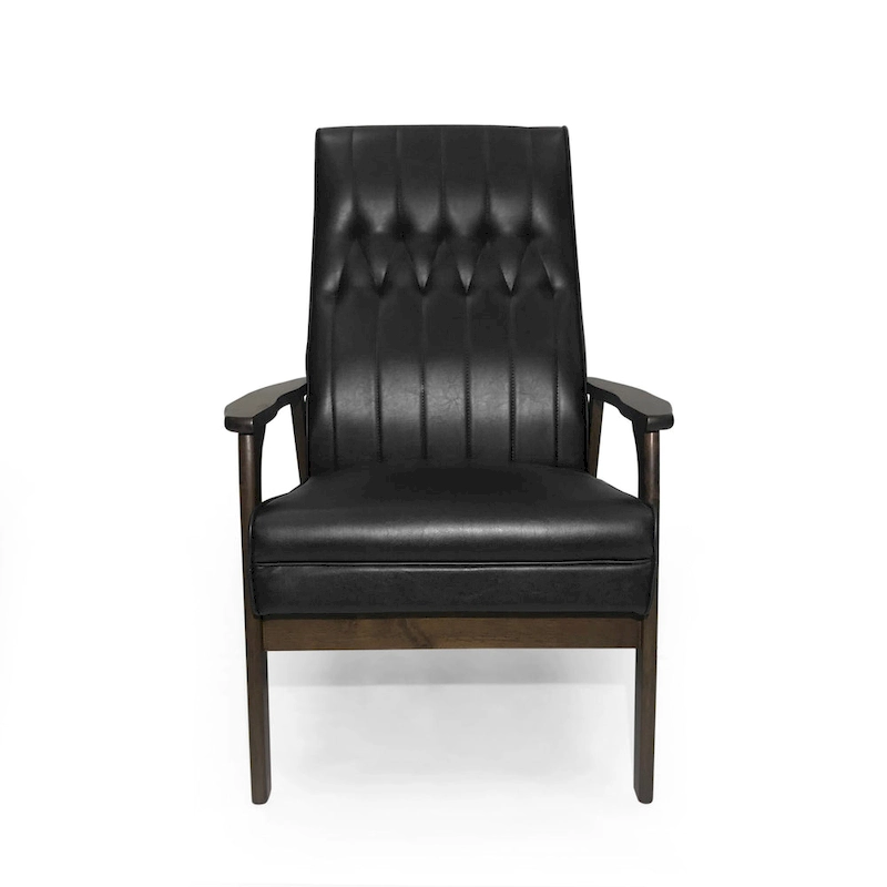 25.75  High Back Faux Leather Accent Chair
