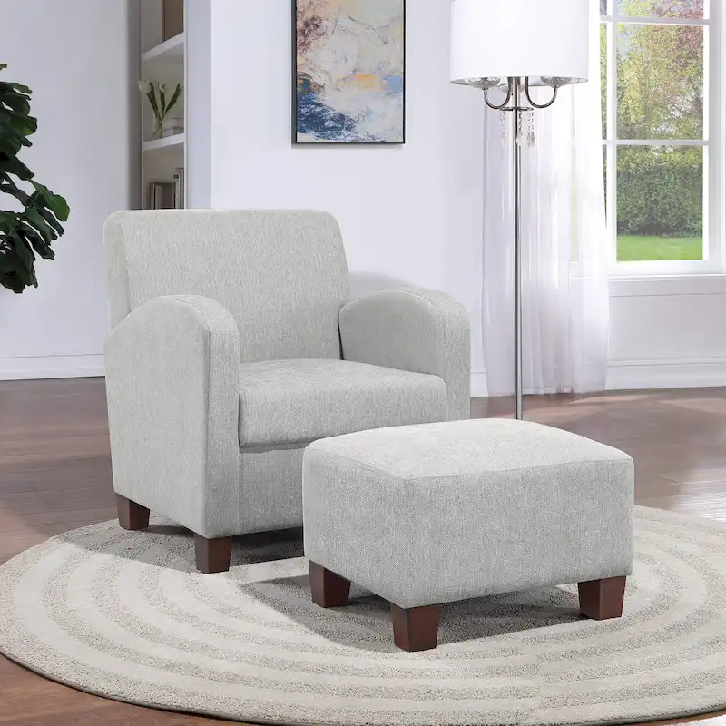 Aiden Chair & Ottoman with Espresso Legs