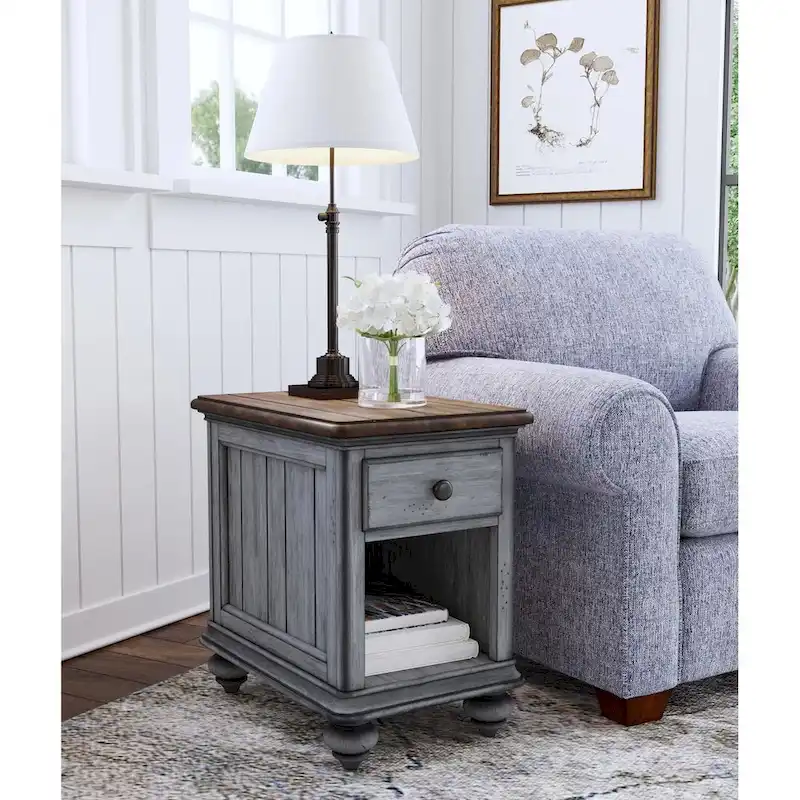 Plymouth Brown Wood Chairside Table by Flexsteel - 16 x 23 x 23