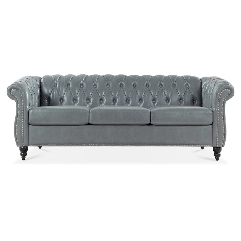 84.65 Rolled Arm Chesterfield 3 Seater Sofa