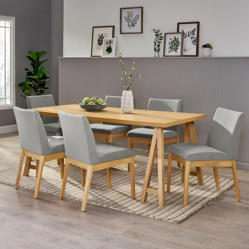 Kwame Mid-Century Modern 7 Piece Dining Set by Christopher Knight Home
