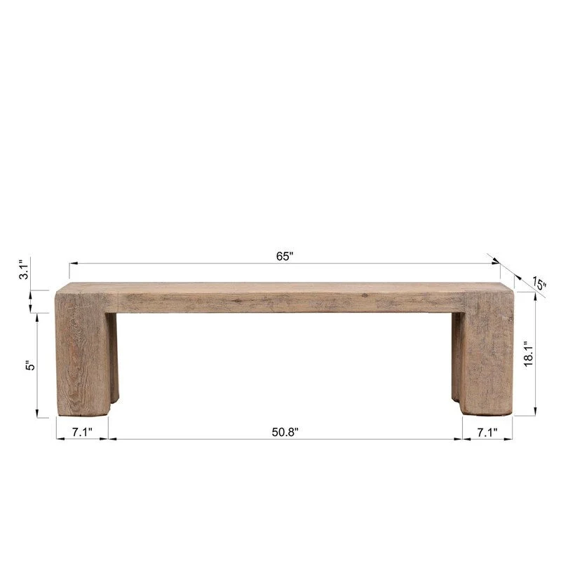 65 long Ravello Bench Weathered Natural - N/A