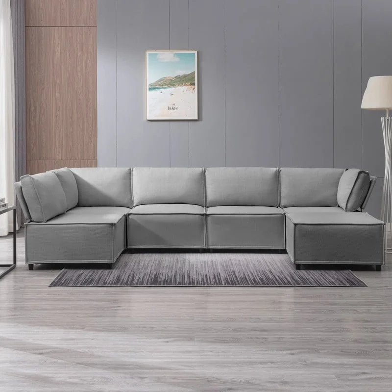 Mixoy Convertible Modular Sleeper Couch with Ottoman