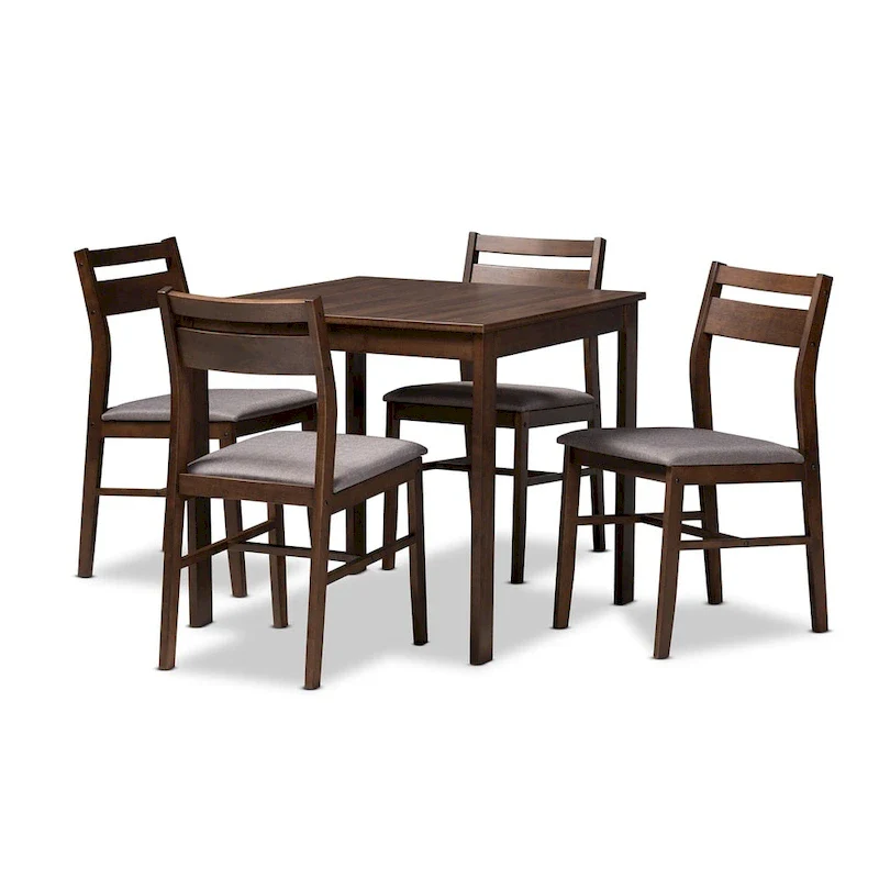 Contemporary Fabric 5-Piece Wood Dining Set
