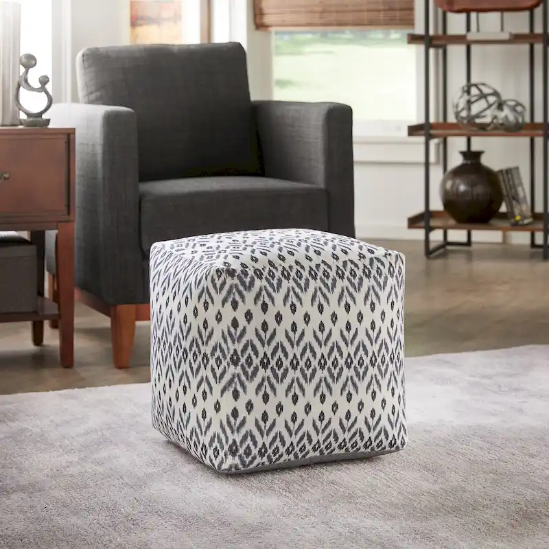 Brunico Upholstered Square Pouf Ottoman by iNSPIRE Q Bold