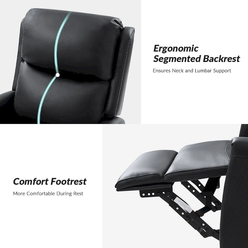 Fiacro 30.31Wide Modern Genuine Leather Wingback Swivel Rocker Recliner with Nailhead Trims, Set of 2