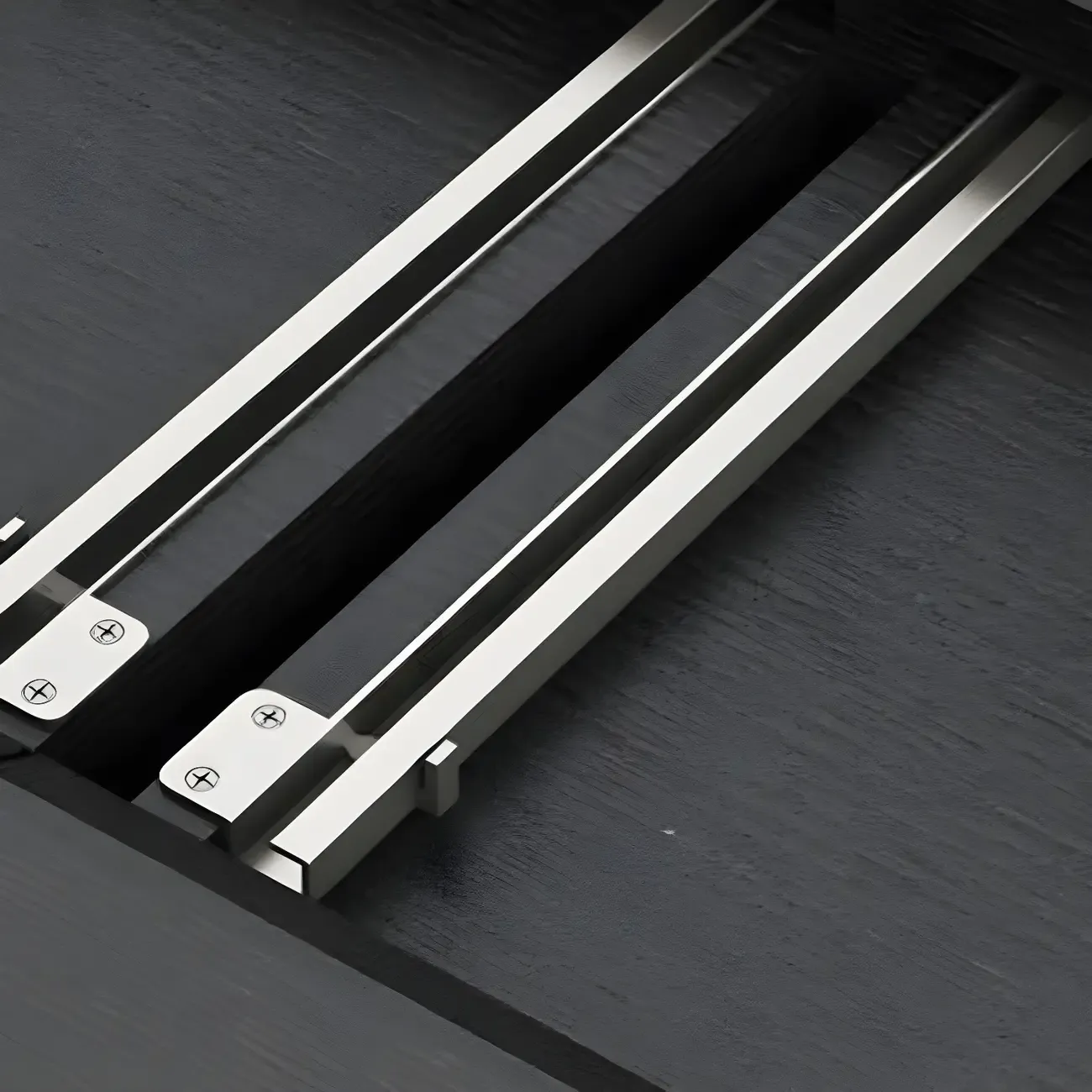 4-Drawer Elegant Grey Long Wooden TV Stand with Legs