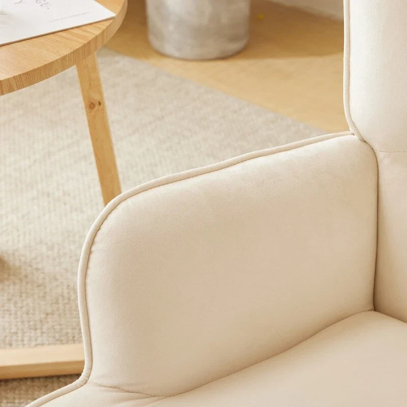 Rocking Chair Nursery, Upholstered Glider Rocker with High Backrest