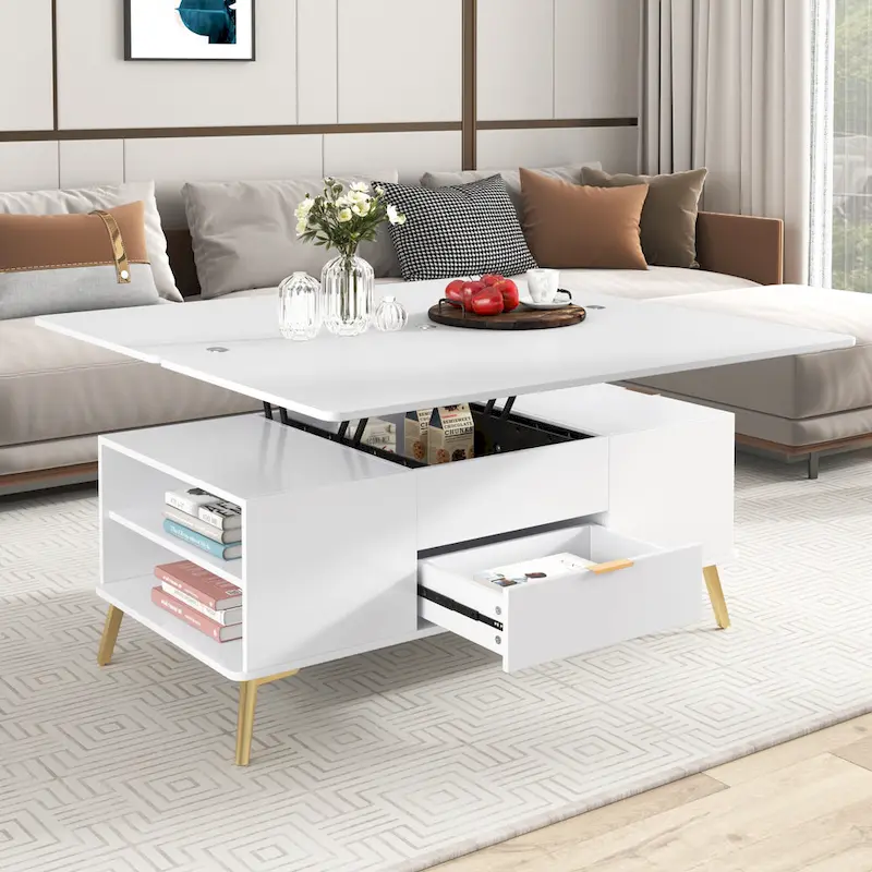 Lift Top Coffee Table Multi Functional Table with Drawers