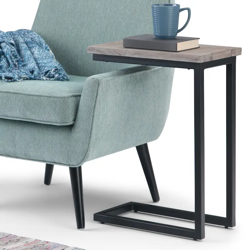 WYNDENHALL Rhonda 18 inch Wide Solid Metal Industrial C Side Table - 18 W x 10 D x 24 H