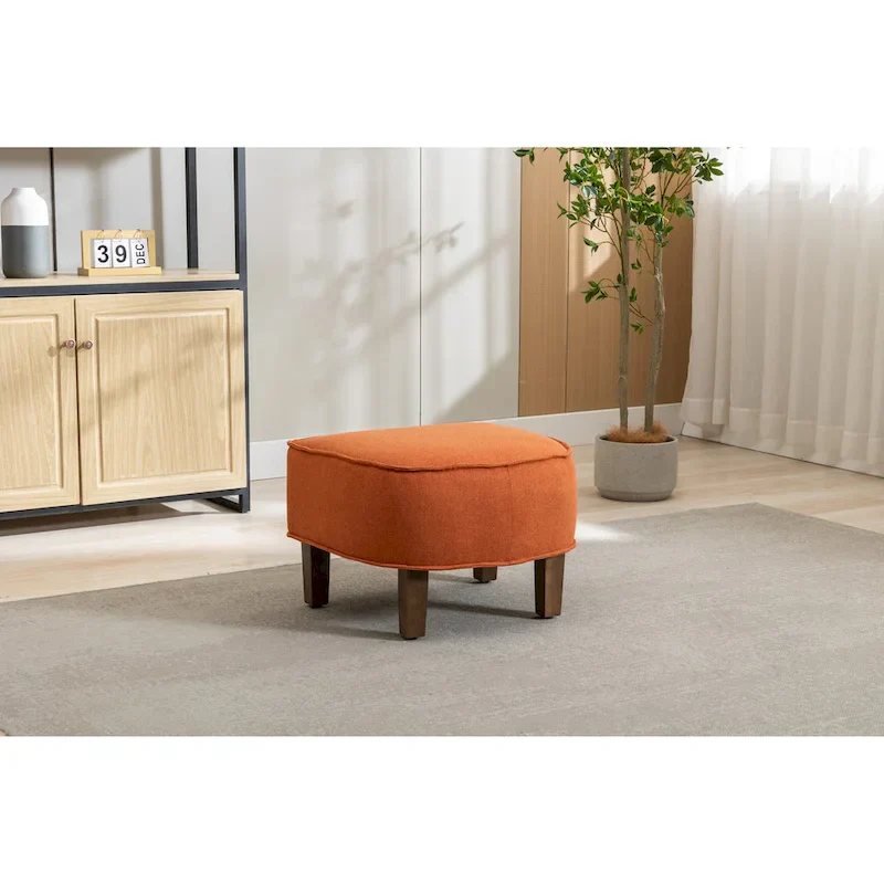 Upholstered Barrel Accent Chair with Ottoman