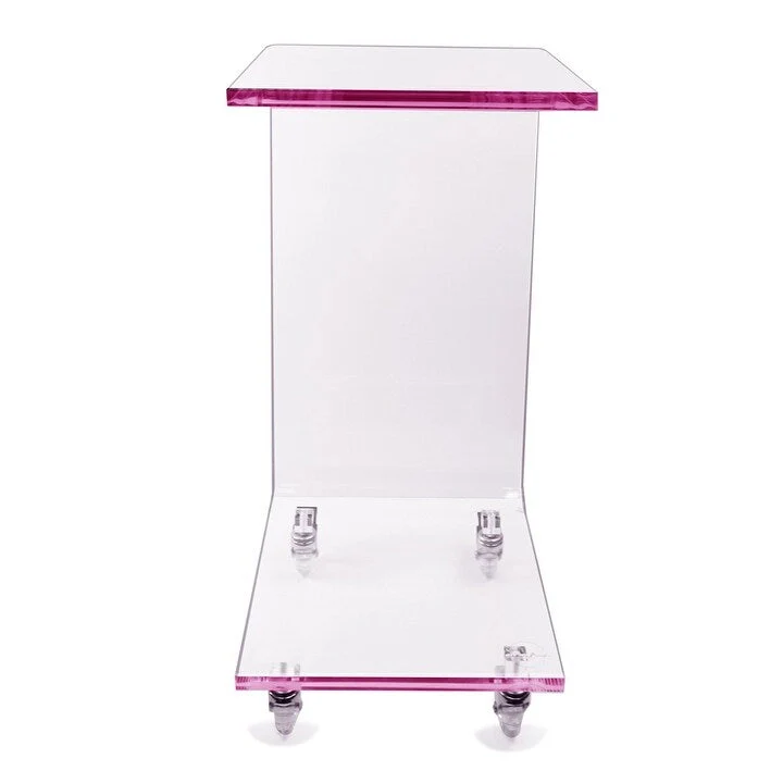 DesignStyles Acrylic C-Table w/Wheels