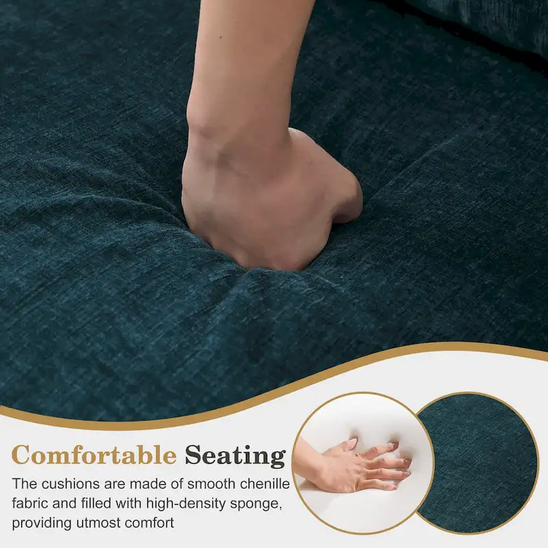 Modern Upholstered Armchair Nailhead Trim Accent Chair (Set of 2)