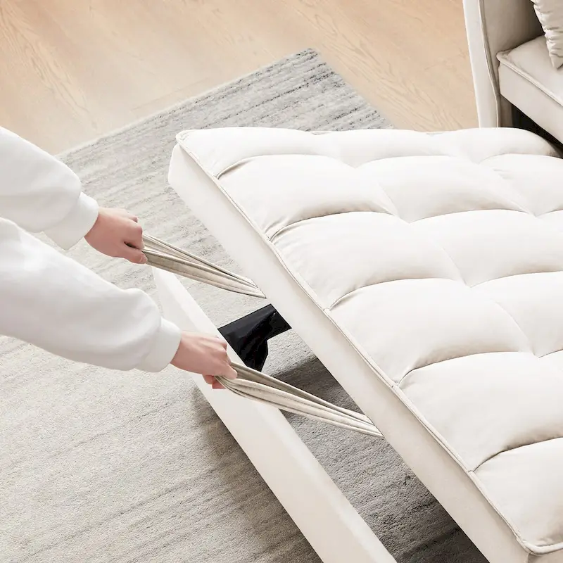 Velvet Convertible Loveseat Sofa Bed - 2 Seater Pullout