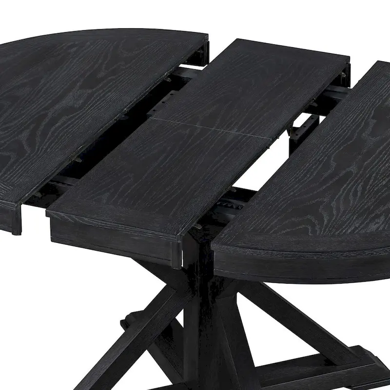 5-Piece Dining Set with Extandable Round Table