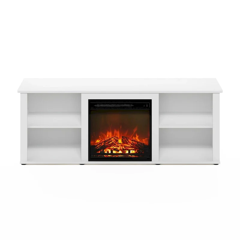 Furinno Classic 60 Inch TV Stand with Fireplace
