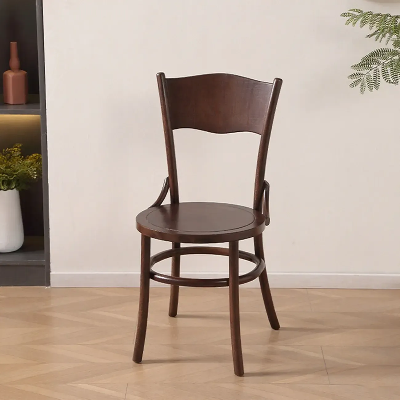 Mid-Century Modern Round Wood Dining Chair