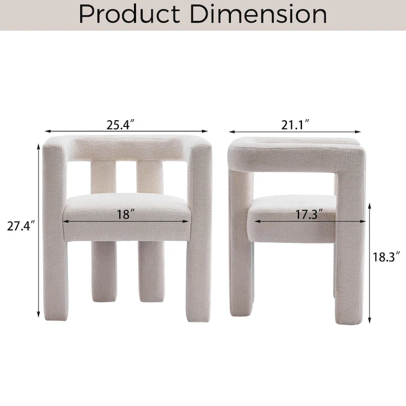 Set of 1 Chic design Barrel shaped Fabric Upholstered Accent Armchair