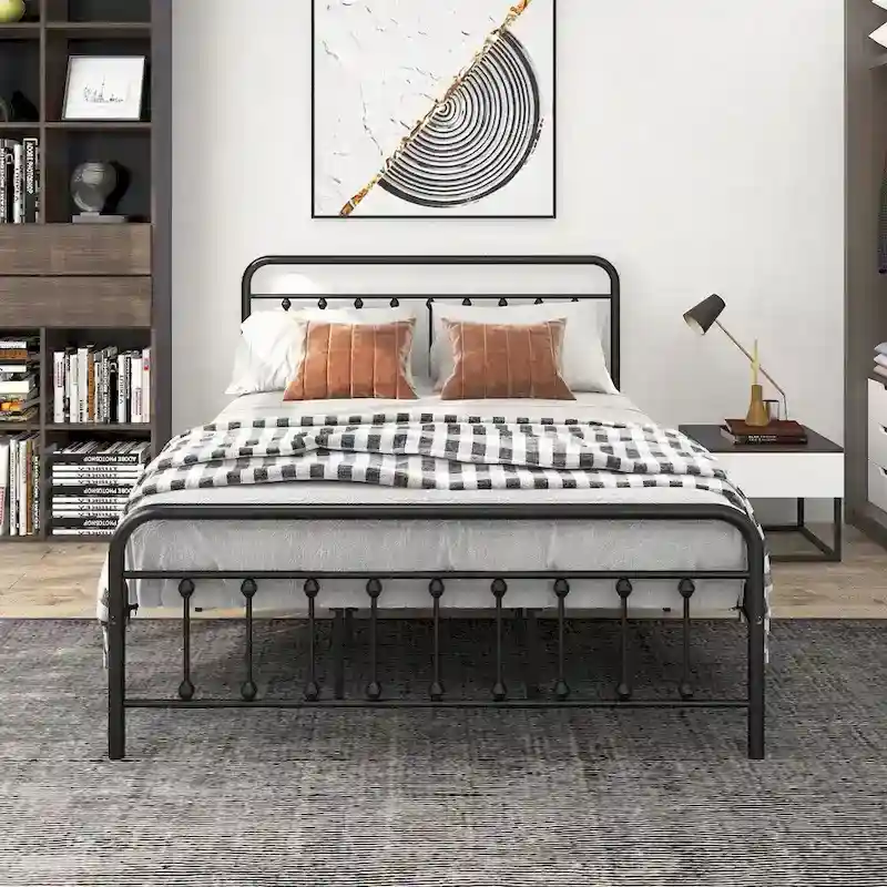 Metal Bed Frame Queen Size Platform Bed