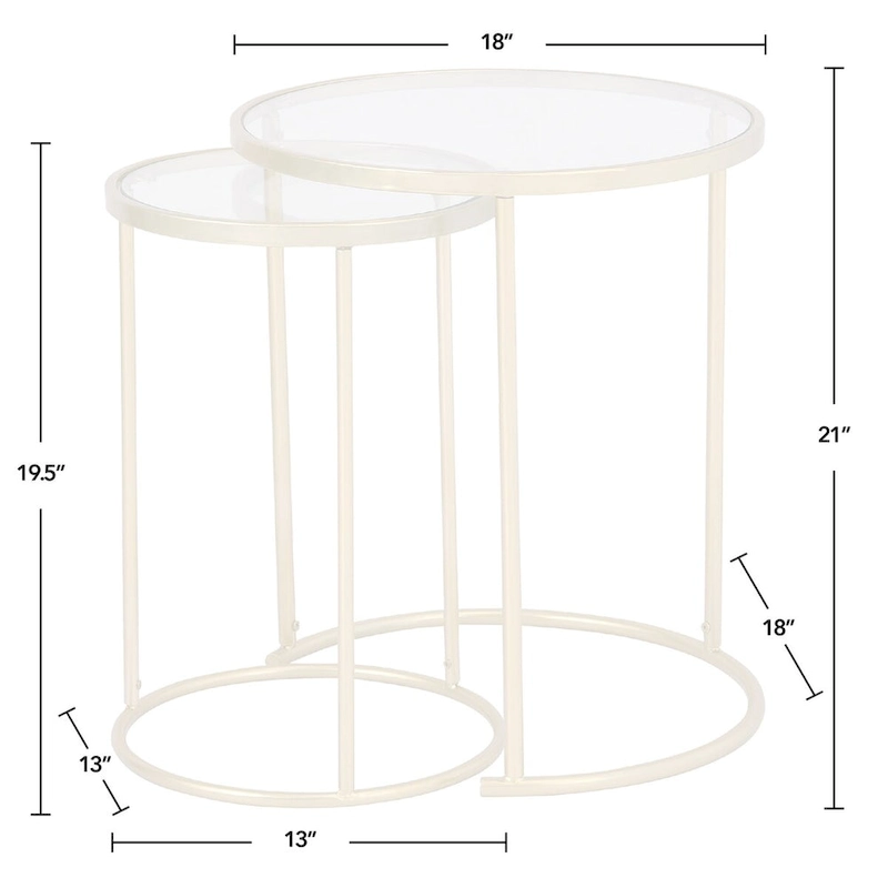 FirsTime & Co. Stark Gold Nesting End Table 2-Piece Set, American Crafted, Gold, Metal, 18 x 18 x 21 in