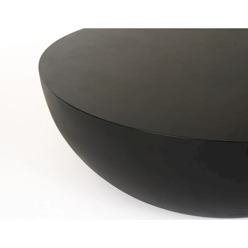 Modrest Bronte Modern Black Concrete Round Coffee Table