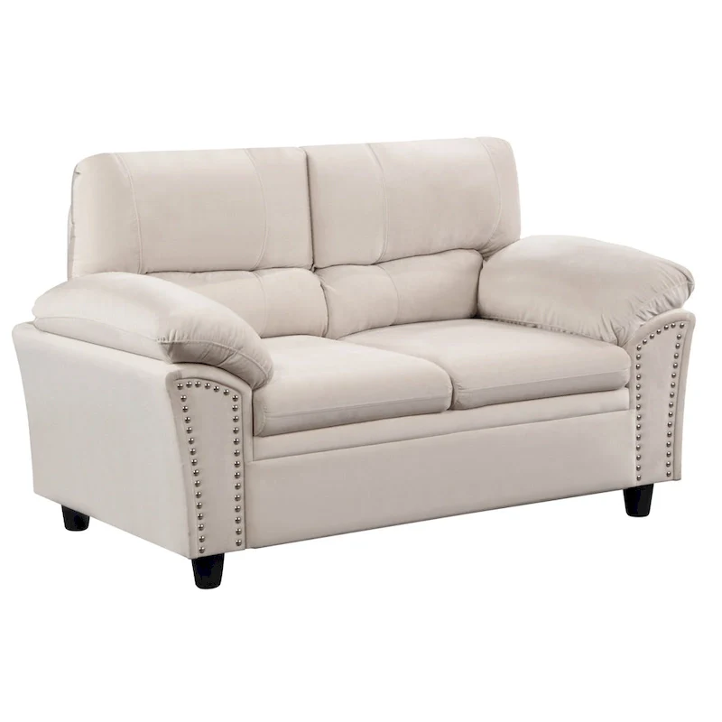 Mid-century Modern Upholstered Velvet Sofa Set with Armchair, Loveseat, 3-Seater Sofa