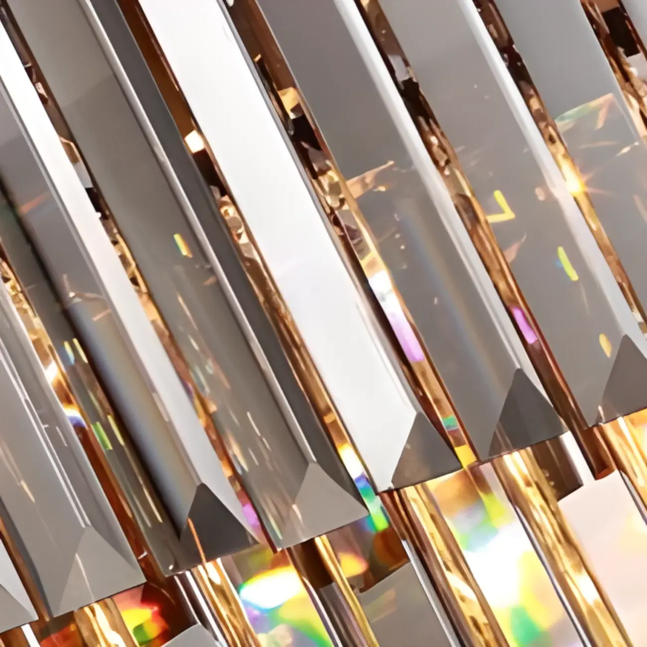 Modern Island Light 2 Tier Transparent Glass in Linear Shape