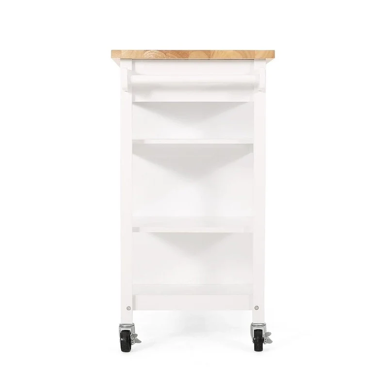 Modern Wooden Kitchen Cart with Wheels Drawer and Cabinet by Christopher Knight Home