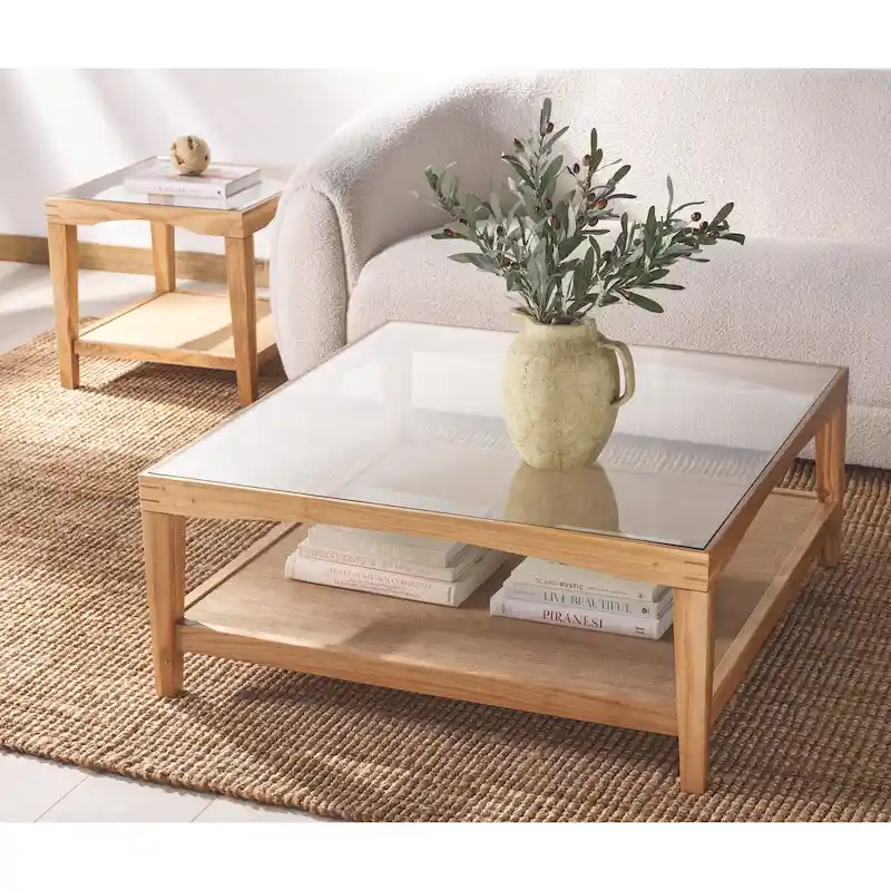 SAFAVIEH Couture Nicolella Square Glass Coffee Table - 40W x 40D x 17H