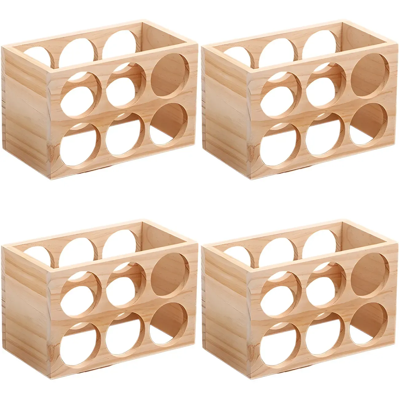 Natural Wooden Stackable Wine Rack Tabletop Wine Holder