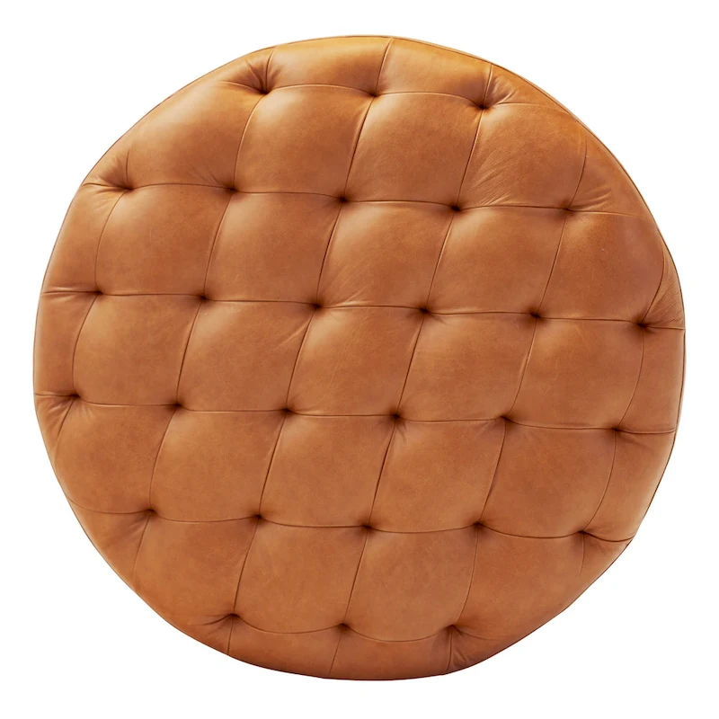 Poly & Bark Ascot Ottoman - Full Grain Genuine Italian Leather