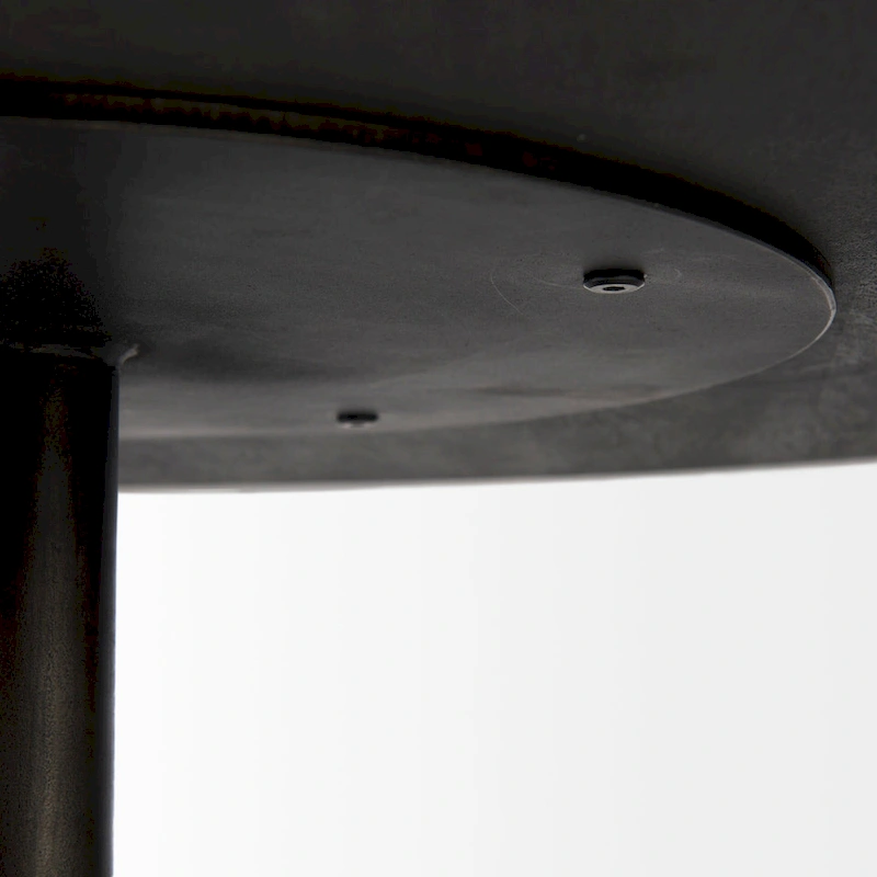 Maxwell Dark Brown Wood w/Black Metal Pedestal Round Side Table