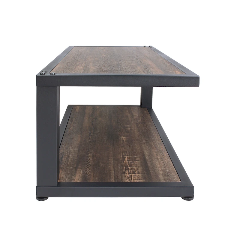 Farrow Dark Walnut and Sand Black 47-inch 1-Shelf Coffee Table by Furniture of America