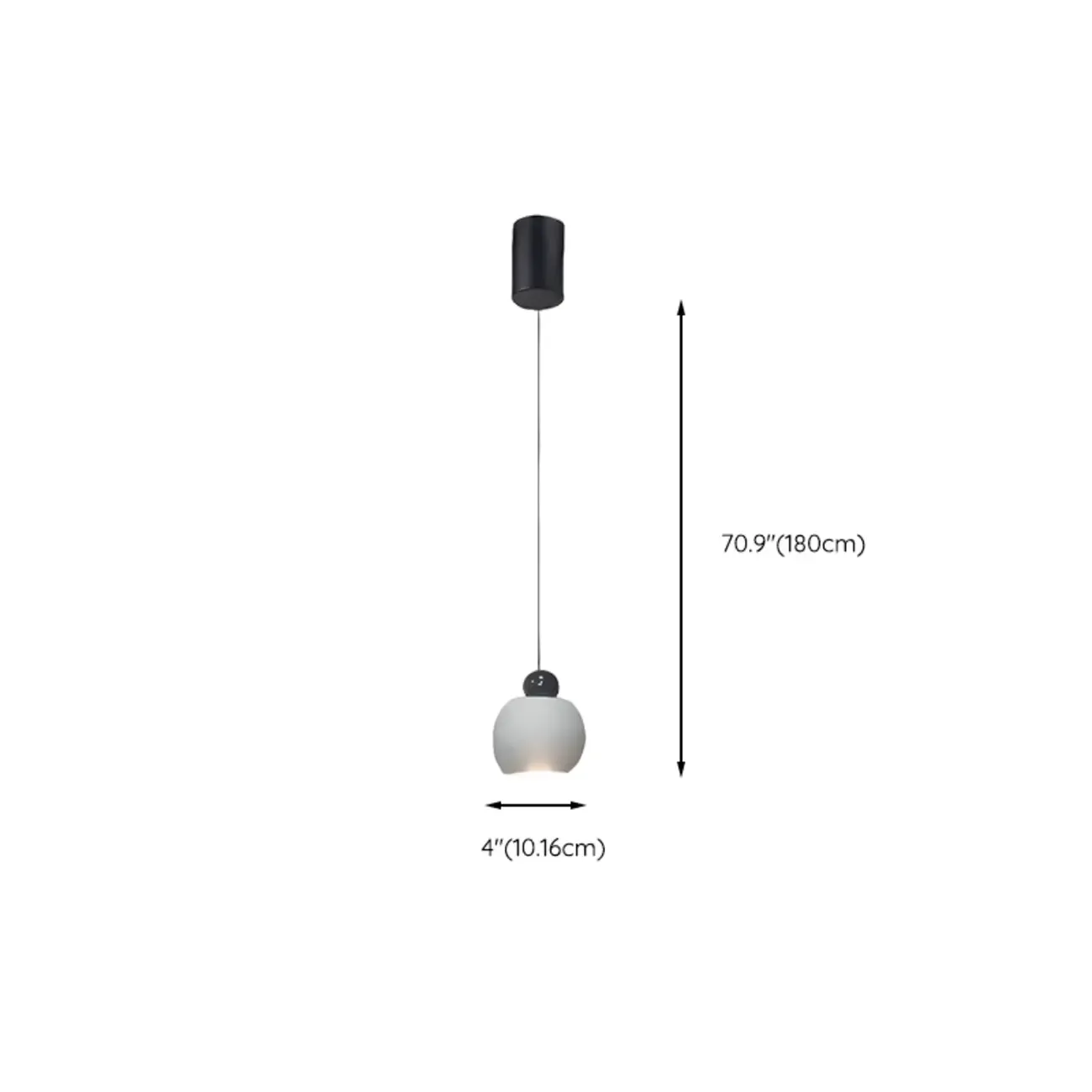 Modern Glass Globe LED Bedroom Hanging Pendant Light