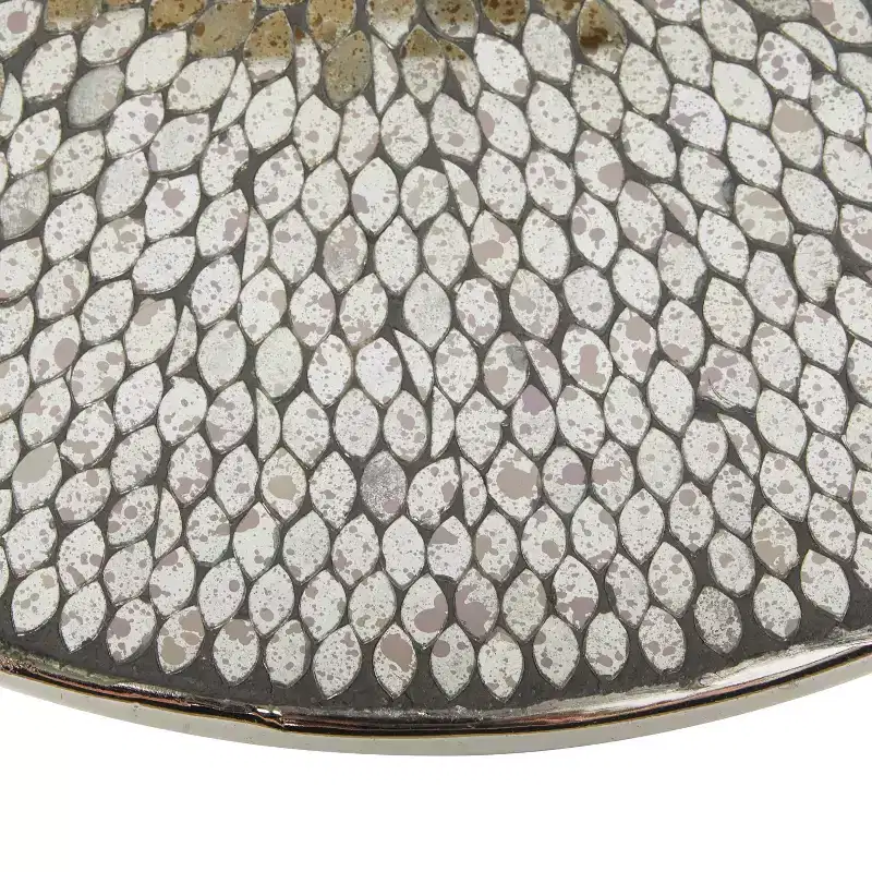 Glam Aluminum Pedestal Table Silver - Olivia & May: Round Luxury Accent, 20" Height, Metal Tabletop, 15.6" Width