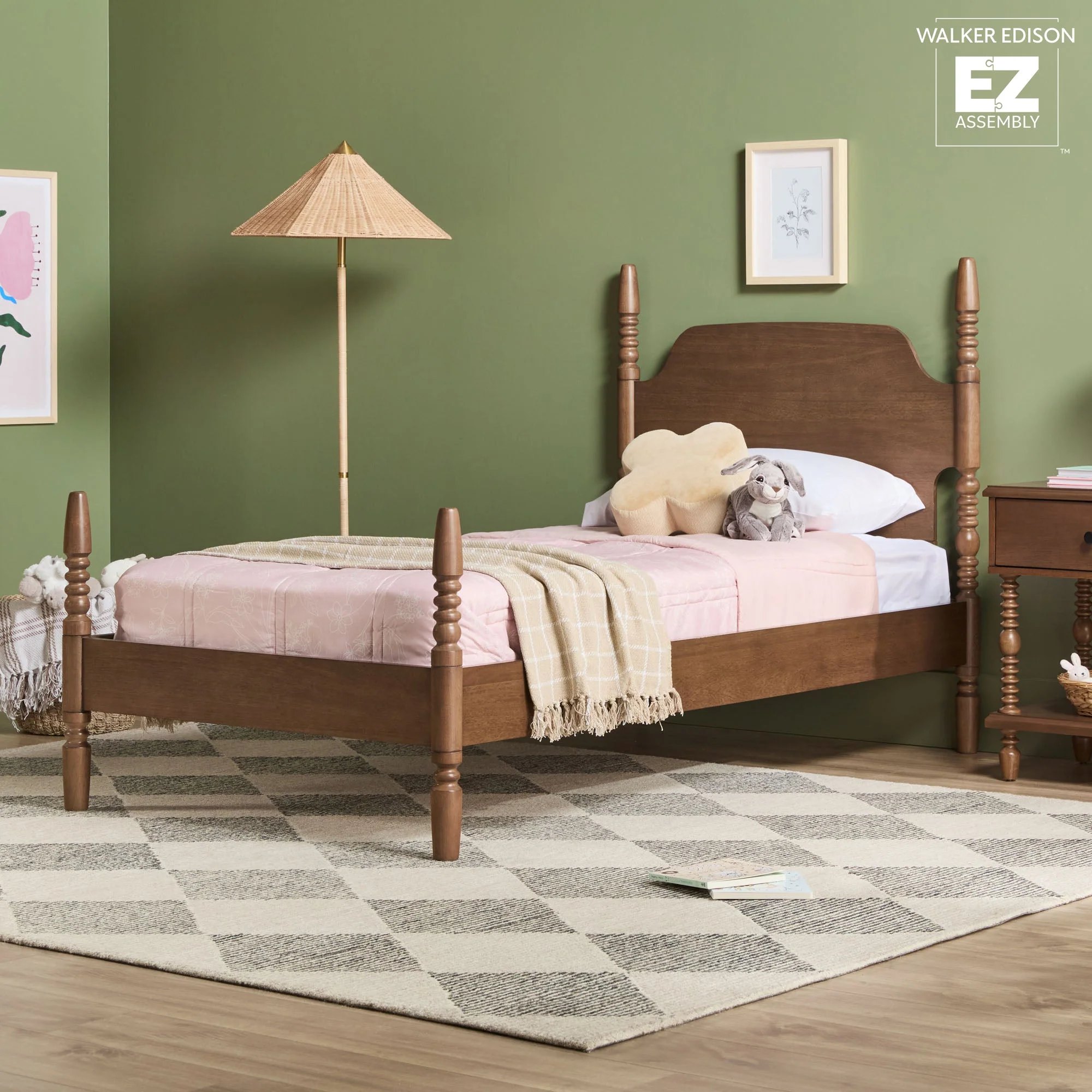 Traditional Vivienne Easy Assembly Solid Wood Bed