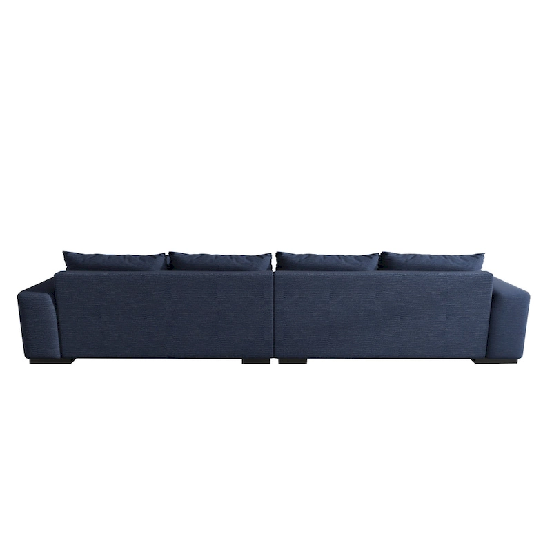 Modern Modular Down Sectional Sofa,Light Grey/Dark Blue