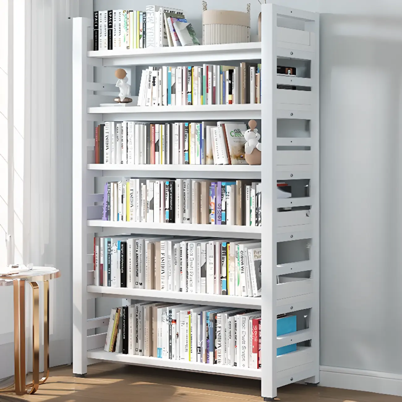 Modish Multi-Layer Open Back Wooden Tall Bookshelves