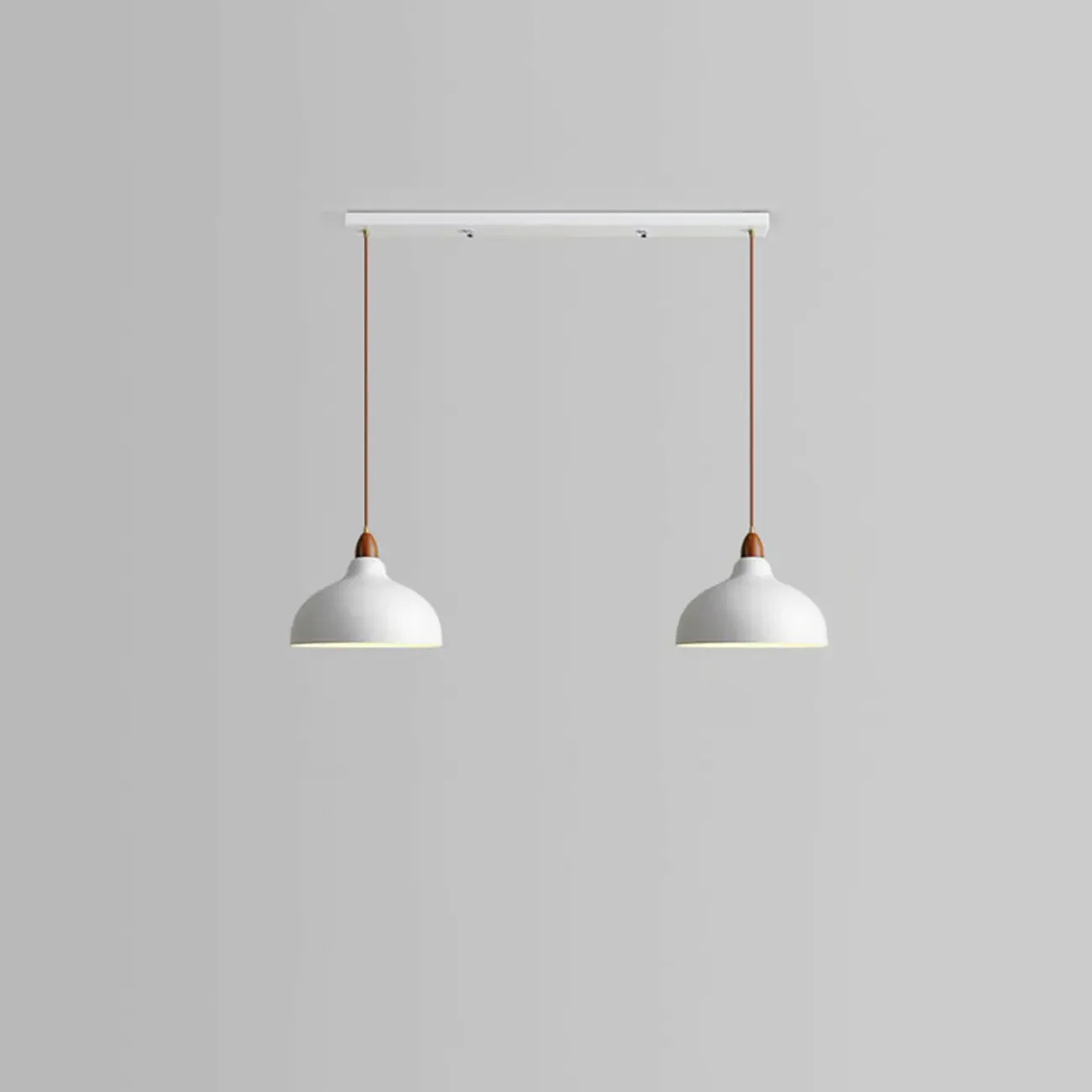 Modern White Metal Bowl Adjustable Kitchen Pendant Light