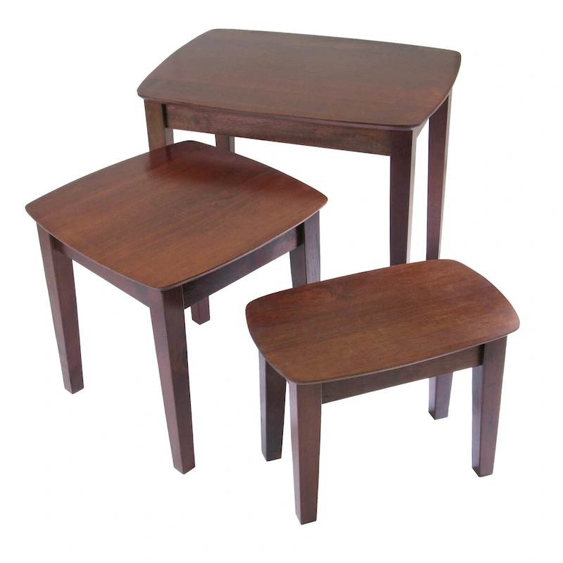 Bradley 3-Pc Nesting Table Set, Walnut - 26.8 x 18.7 x 21.9