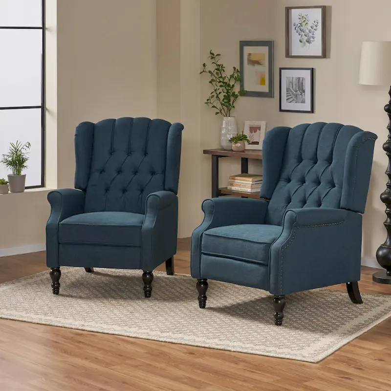Walter Tufted Fabric Recliners (Set of 2) by Christopher Knight Home