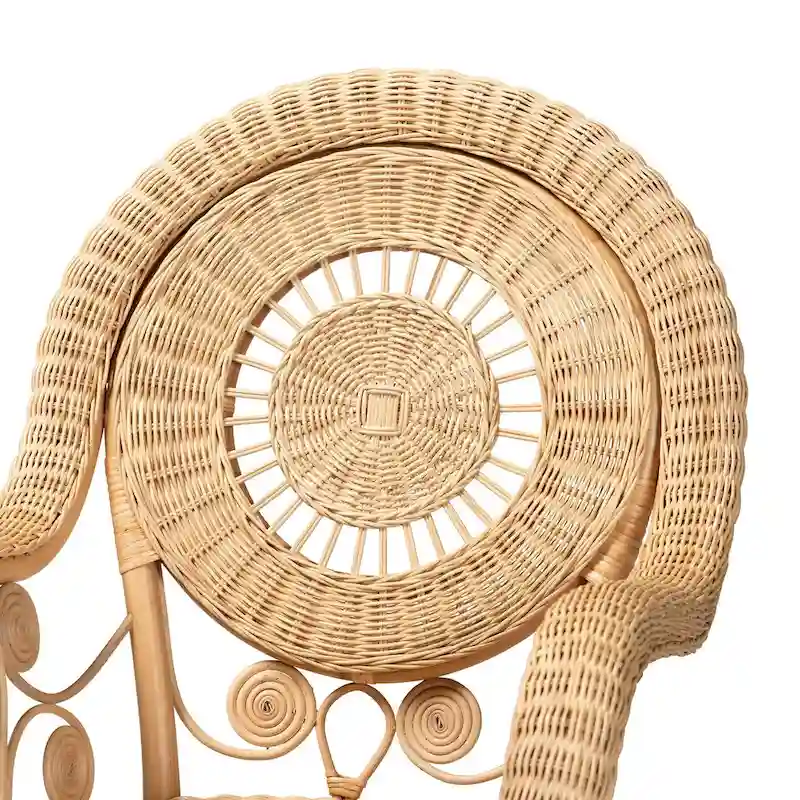 Modern Bohemian Natural Rattan Arm Chair