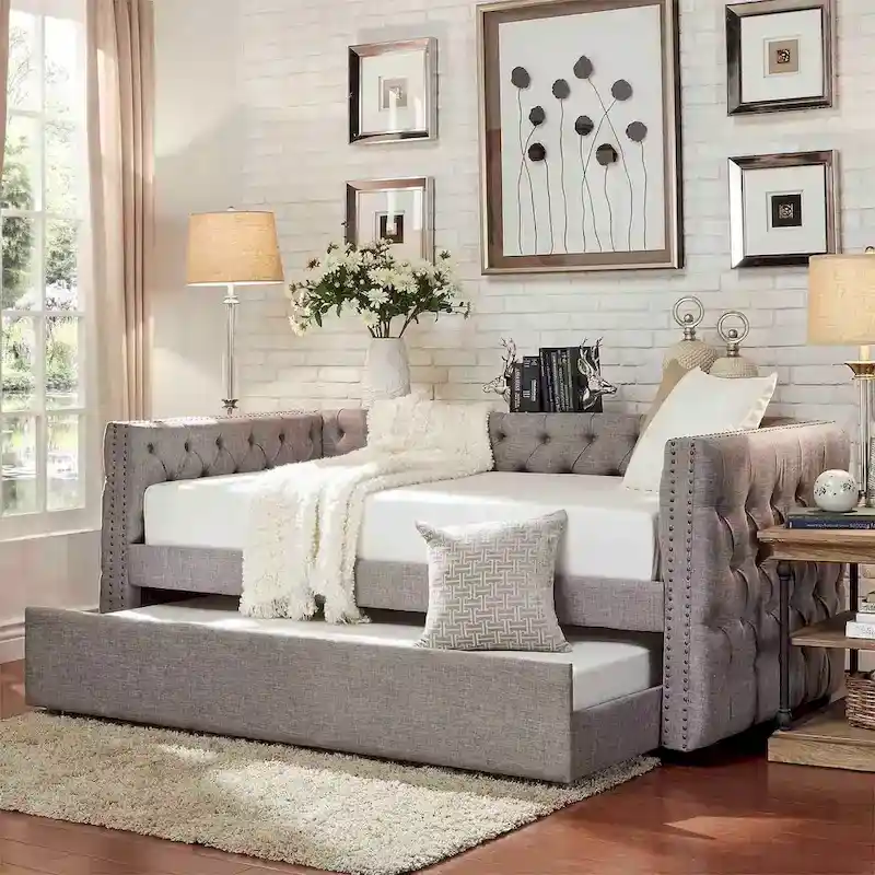 Knightsbridge Twin Tufted Nailhead Daybed by iNSPIRE Q Artisan