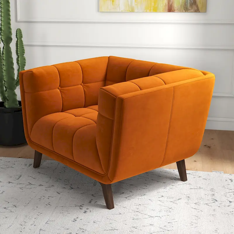 Kameron Mid Century Modern Luxury Tufted Accent Armchair