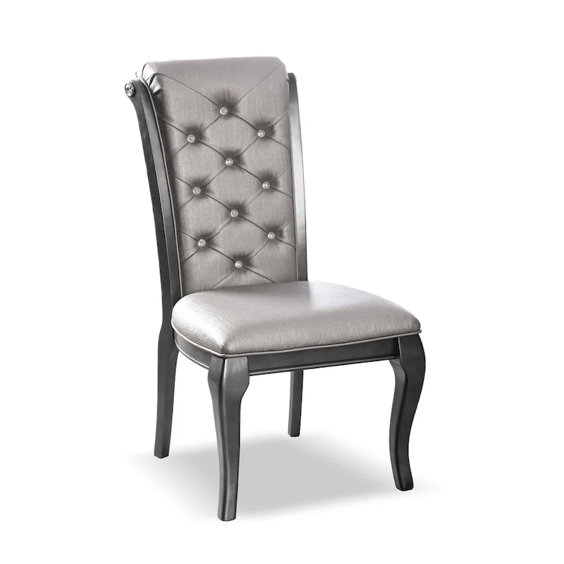 Grey Faux Leather Dining Chairs (Set of 2)