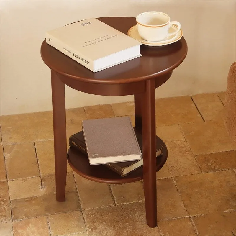 2-Tier End Table Wooden Side Table - 15.35D x 15.35W x 19.69H